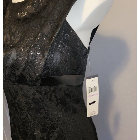 Maggie London, Black Dress, Size 6, Floral, Sleeveless, Fit & Flare, NWT - Picture 2 of 9